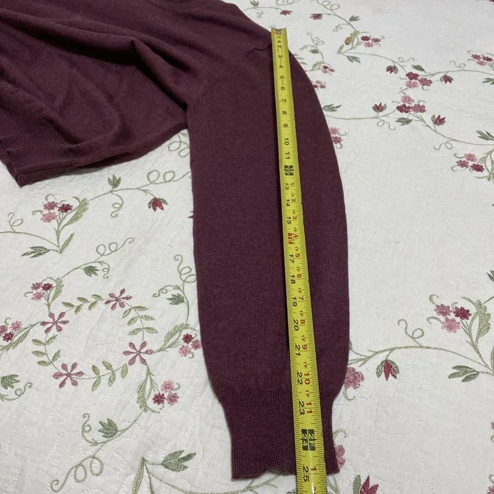 FACONNABLE 100% Wool Pullover Sweater Men's XL Maroon Long Sleeve Crew